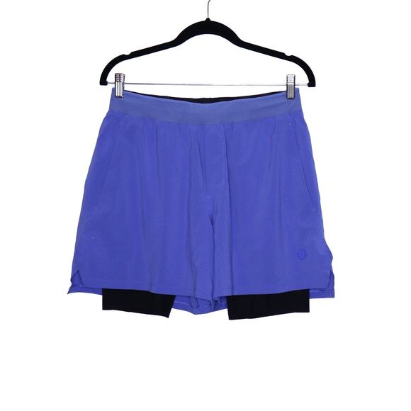LULULEMON Vented Tennis Short Blue Lined Lightweight Stretch Active Men's M - Picture 1 of 11